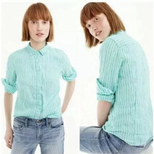 J.Crew Striped Baird McNutt Irish Linen Perfect Shirt Size S Us4